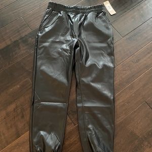 New with tags leather joggers. Size medium